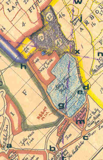 Extract from map of Duston Manor c1730