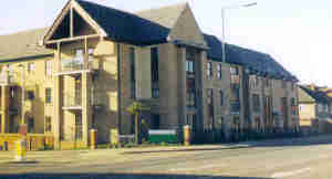 Contemporary view of housing on St James Abbey site